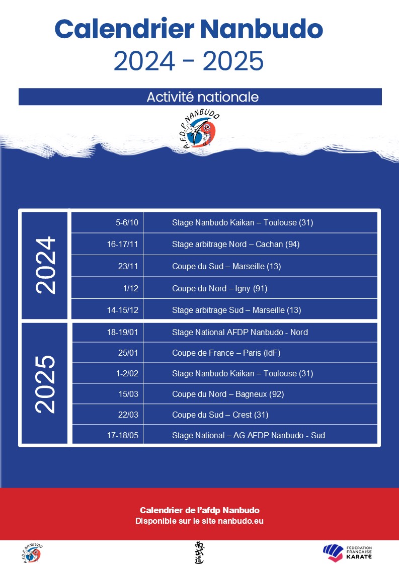 Calendrier National 2024-2025